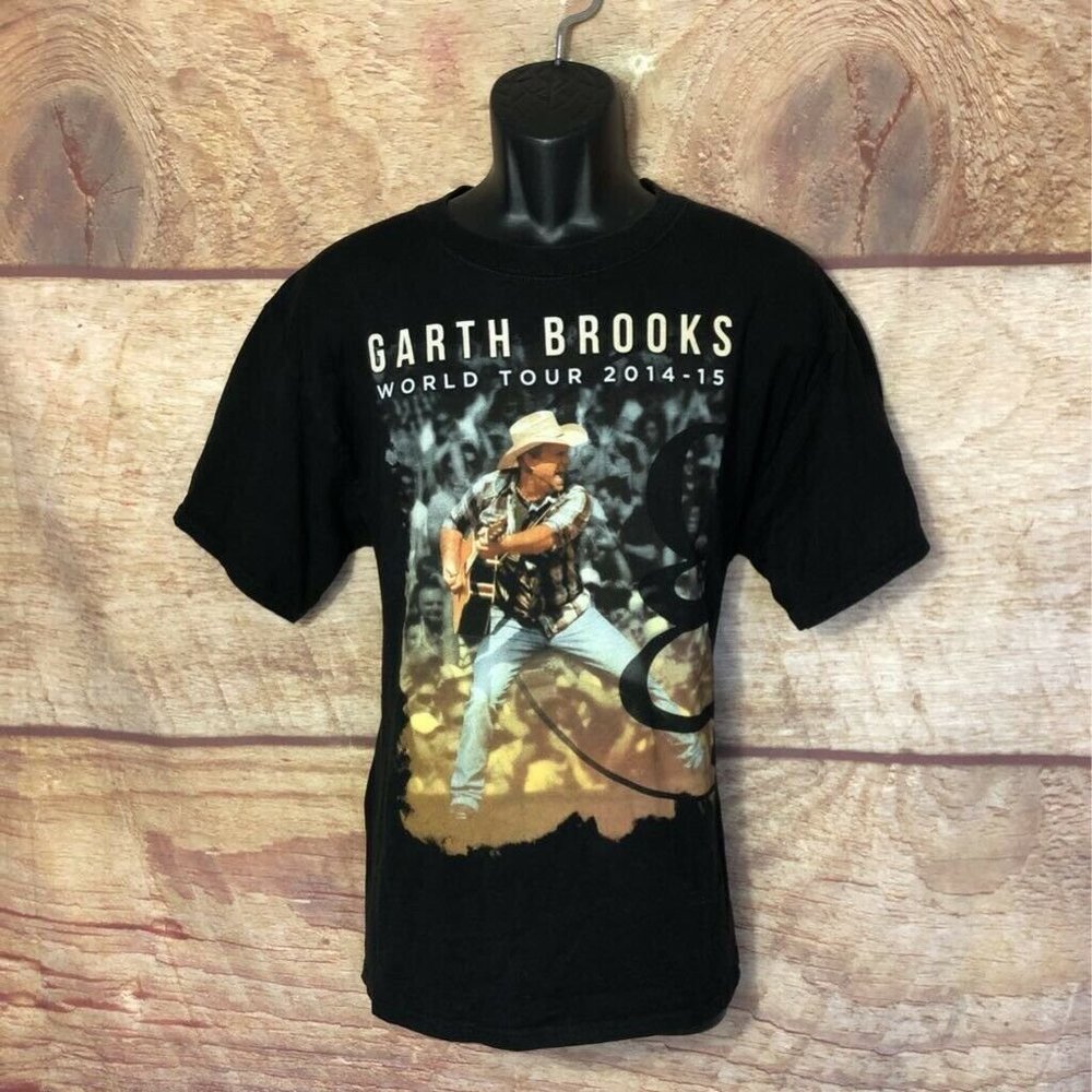 Garth Brooks Hanes Mens Graphic T-Shirt Black Worl